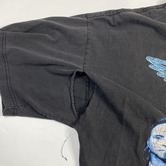 Vintage Giant Aerosmith 1997 Nine Lives Black Band Tee XL Thrashed - Picture 9 of 11